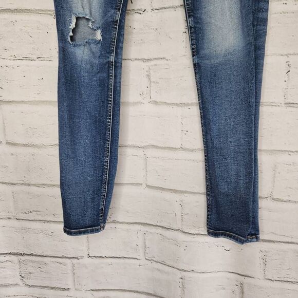 Miss Me Distressed Mid-Rise Stretch Easy Skinny Jeans Blue Size 28 - Picture 4 of 13